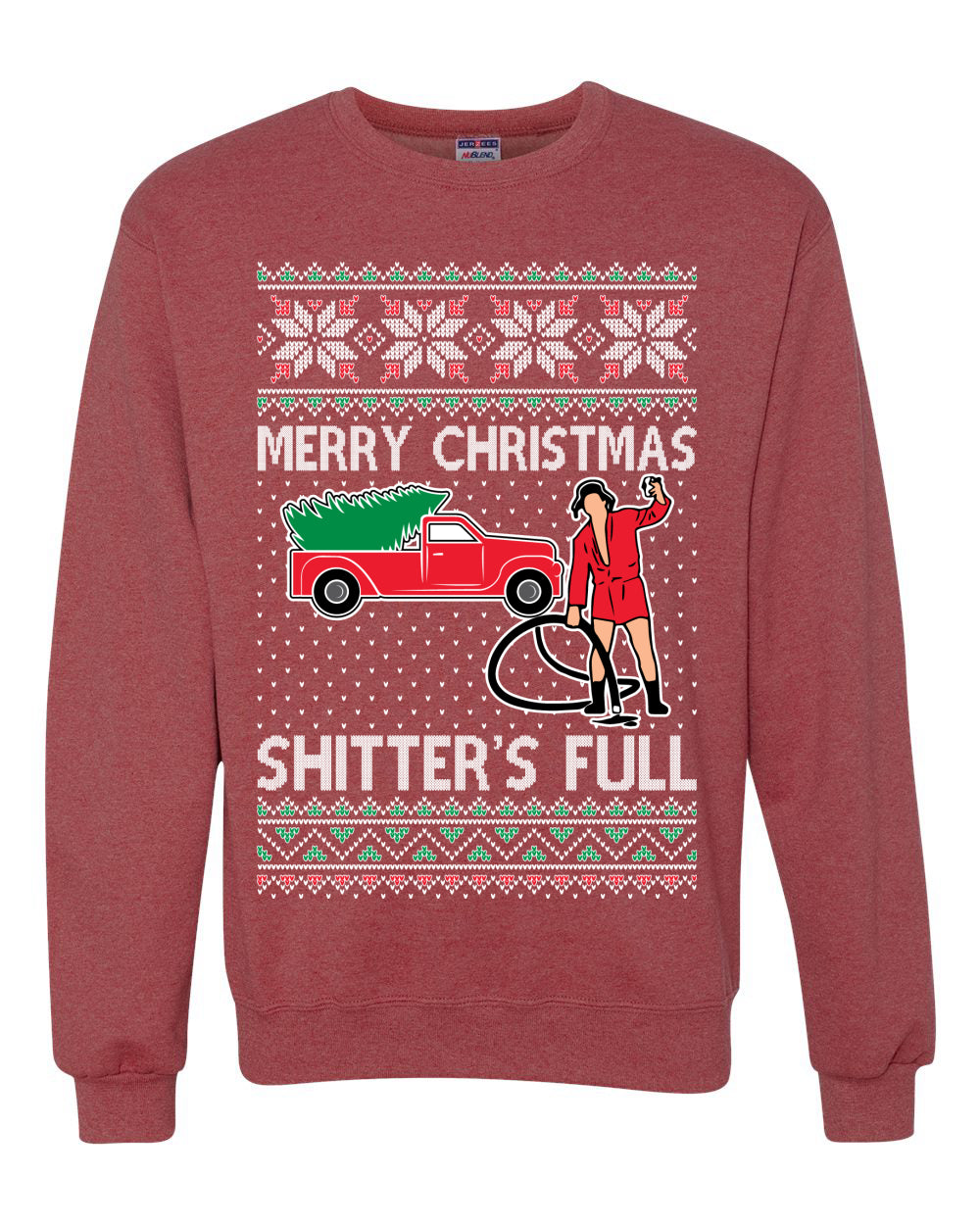 Cousin Eddie Merry Christmas Shitter's Full Ugly Christmas Sweater Unisex Crewneck Sweatshirt