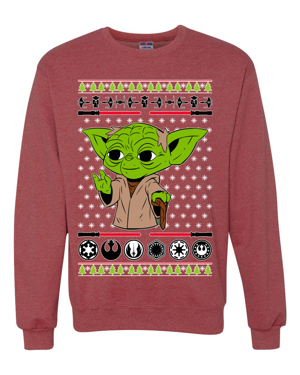 Baby Yoda Xmas Meme Ugly Christmas Sweater Unisex Crewneck Sweatshirt