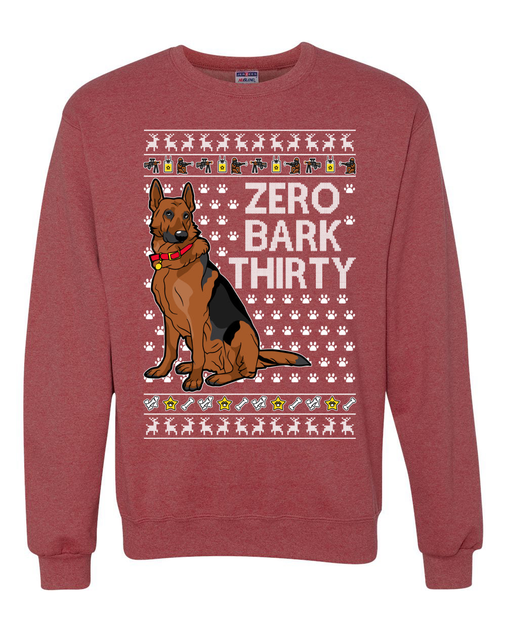 Zero Bark Thirty Funny Dog Xmas Merry Ugly Christmas Sweater Unisex Crewneck Graphic Sweatshirt