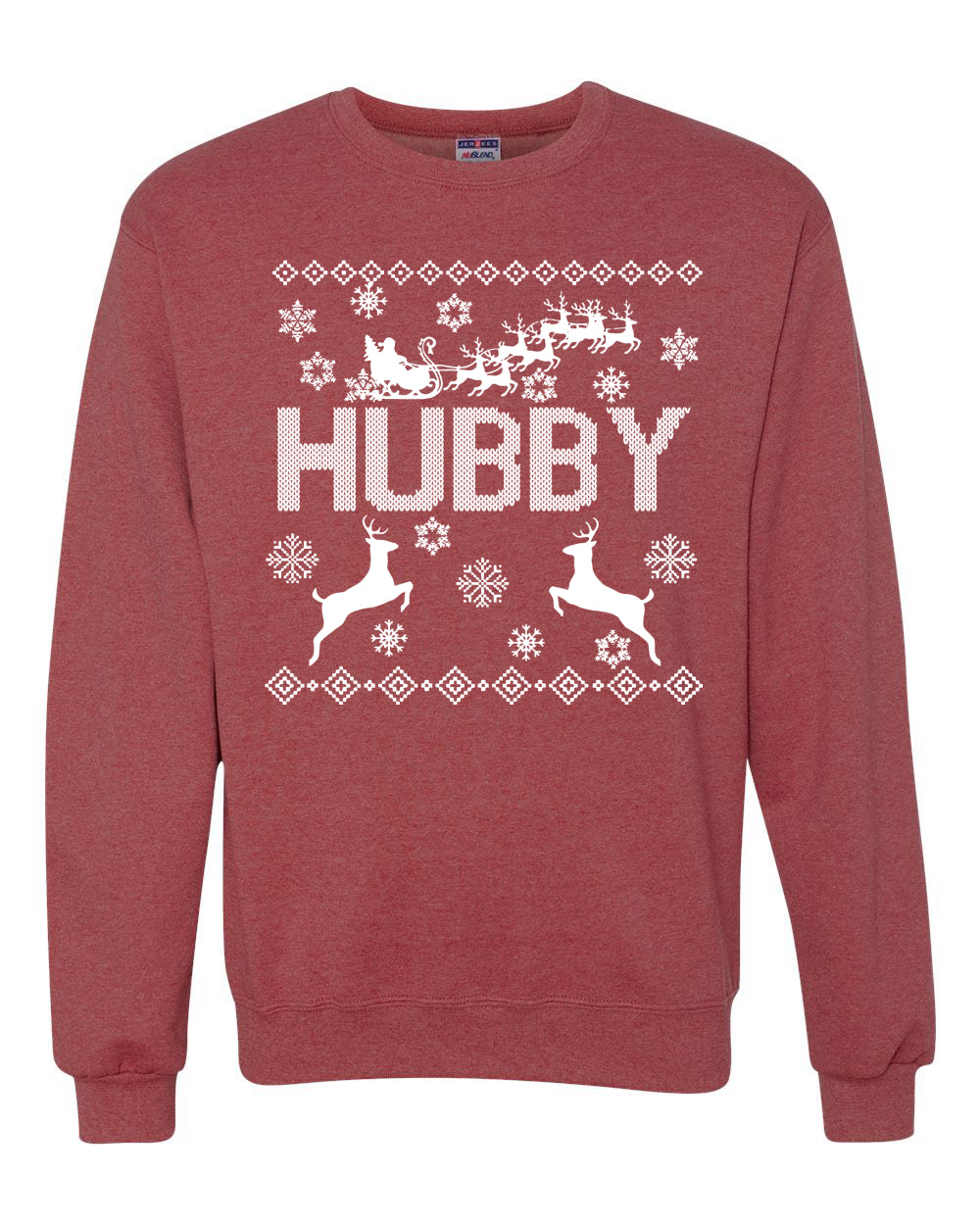 Christmas Hubby Love Merry Ugly Christmas Sweater Unisex Crewneck Graphic Sweatshirt