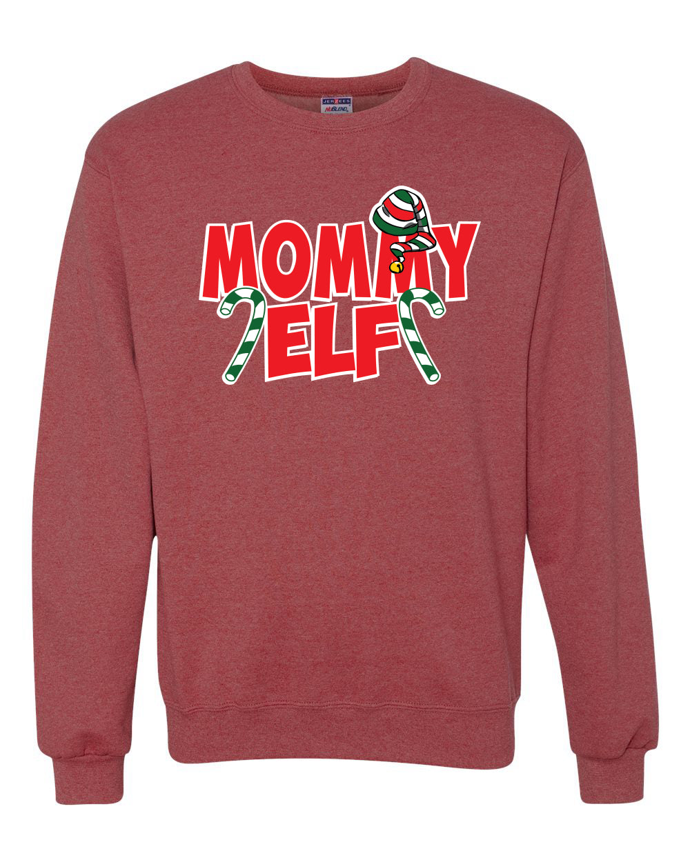 Mommy Elf Merry Christmas Unisex Crewneck Graphic Sweatshirt