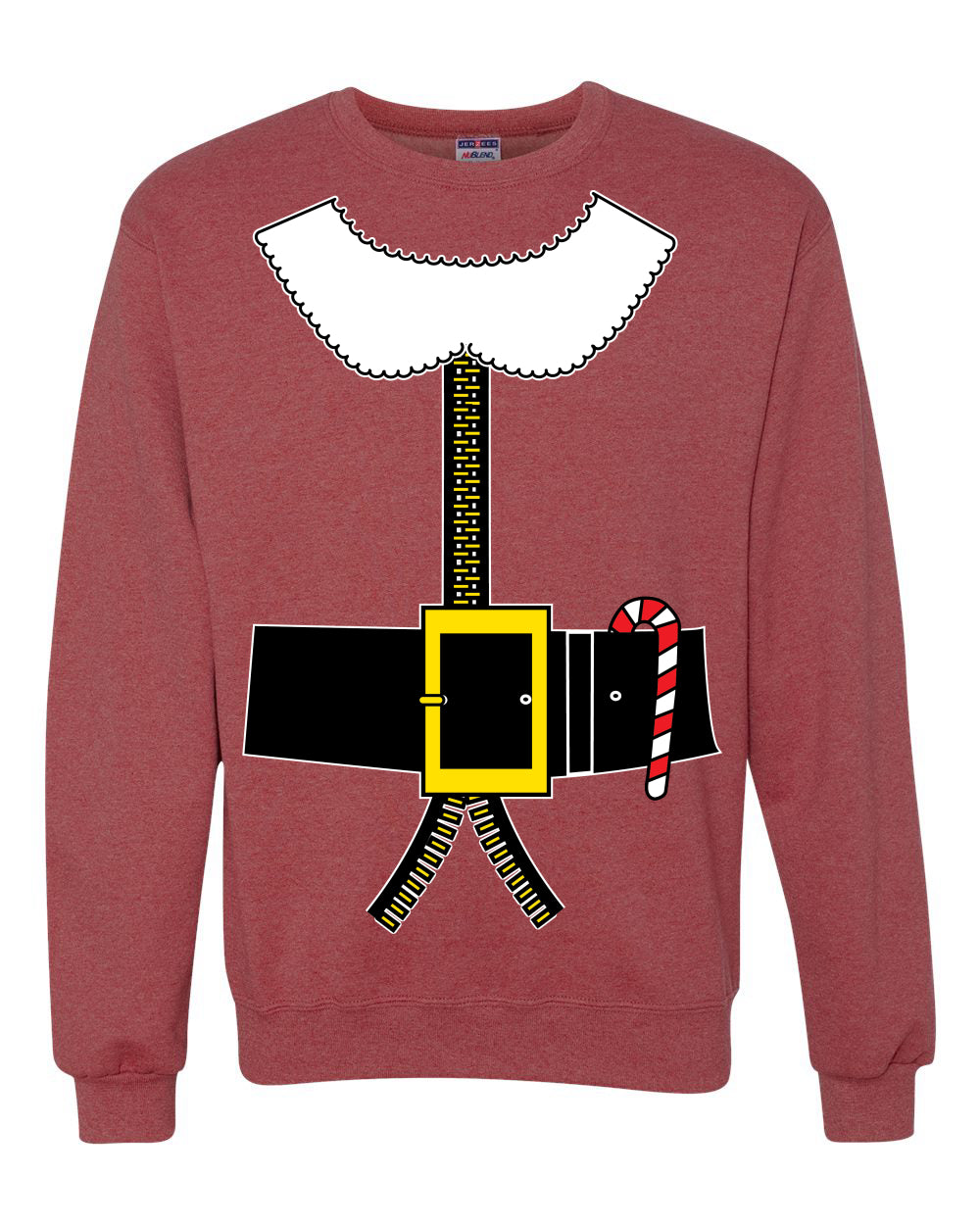 Classic Santa Suit Winter Candy Cane Merry Ugly Christmas Sweater Unisex Crewneck Graphic Sweatshirt