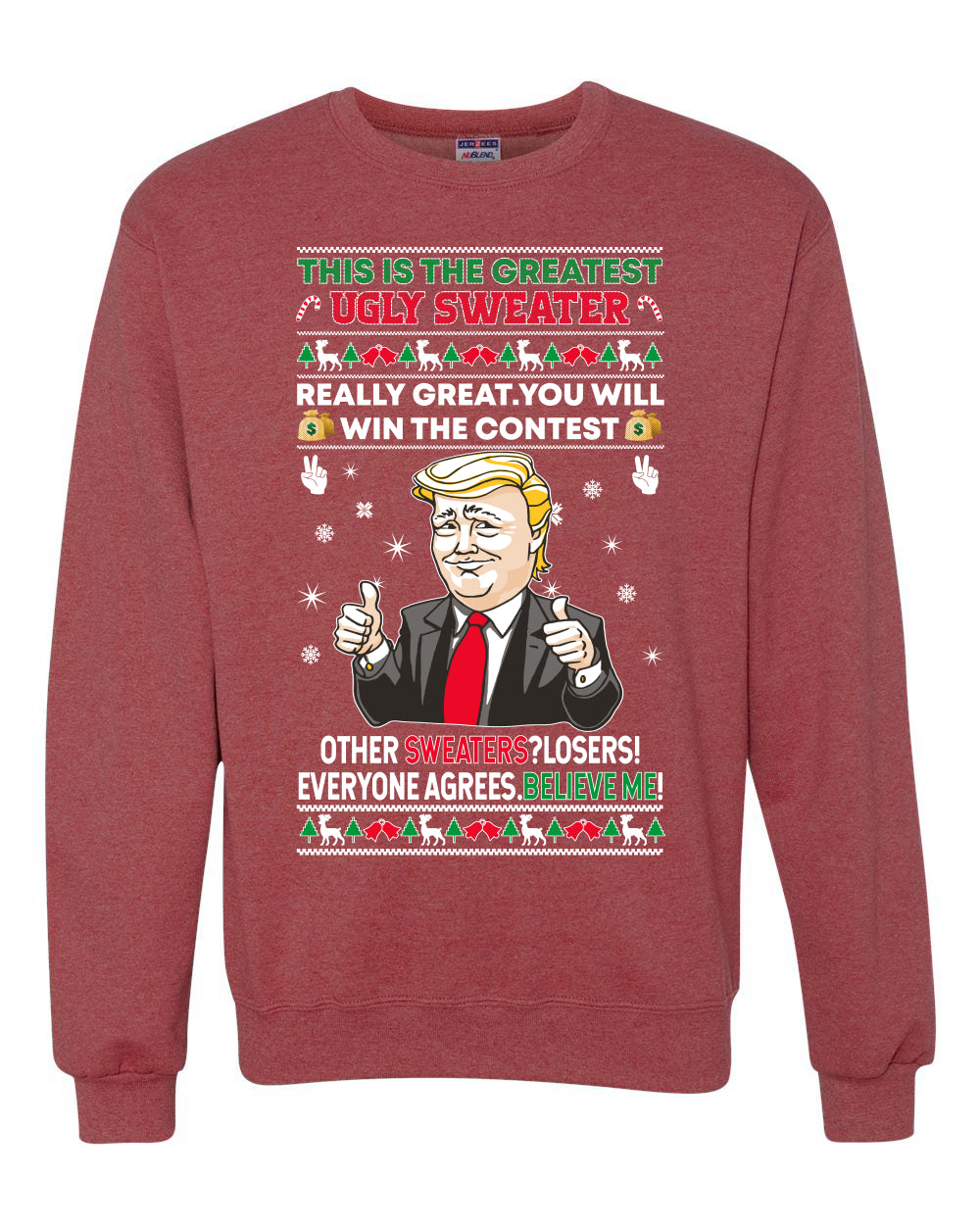 Trump This is The Greatest Ugly Sweater Merry Ugly Christmas Sweater Unisex Crewneck Graphic Sweatshirt