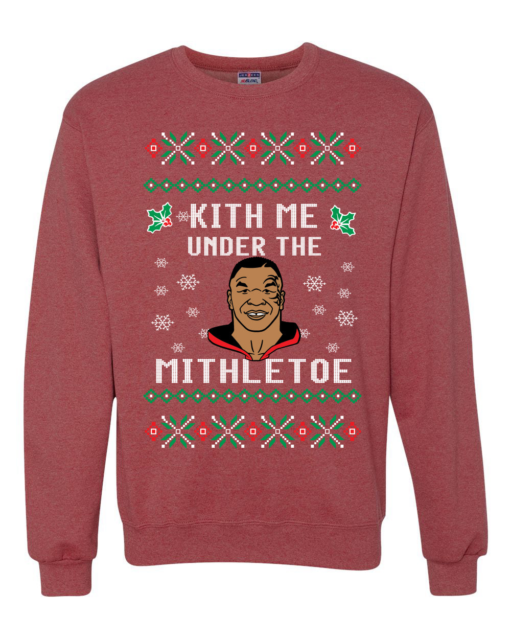 Kith Me Under The Mithletoe | Lisp Merry Ugly Christmas Sweater Unisex Crewneck Graphic Sweatshirt