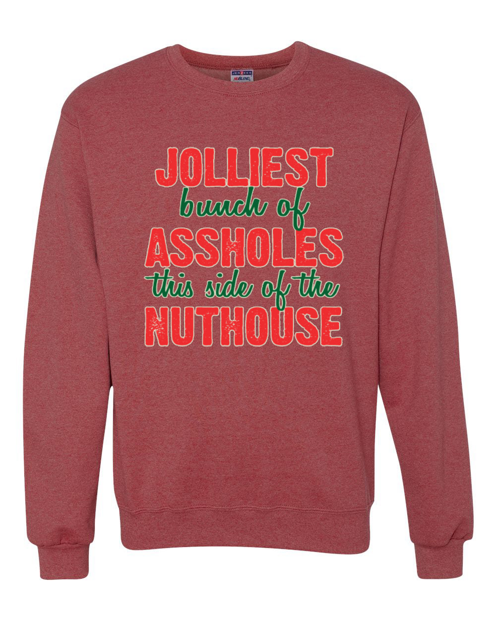 Jolliest Bunch of Assholes Nuthouse Merry Christmas Vacation Merry Christmas Unisex Crewneck Graphic Sweatshirt