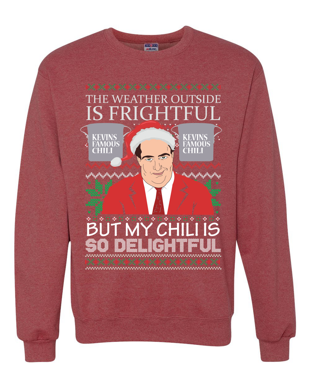 Kevin's Famous Chili is So Delightful Xmas Merry Ugly Christmas Sweater Unisex Crewneck Graphic Sweatshirt