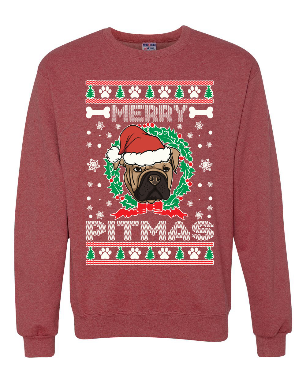 Merry Pitmas Christmas Unisex Crewneck Graphic Sweatshirt