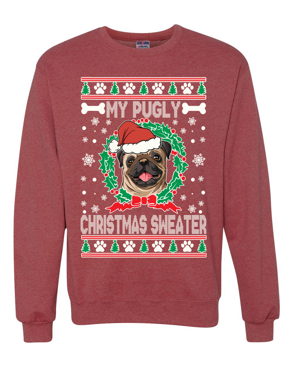 My Pugly Christmas Sweater Christmas Unisex Crewneck Graphic Sweatshirt