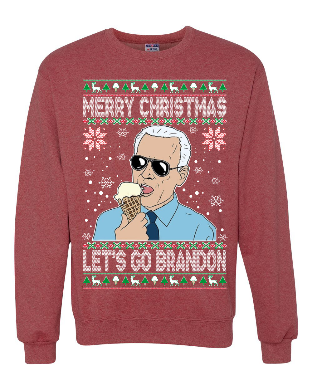 Merry Christmas Let's Go Brandon Christmas Unisex Crewneck Graphic Sweatshirt