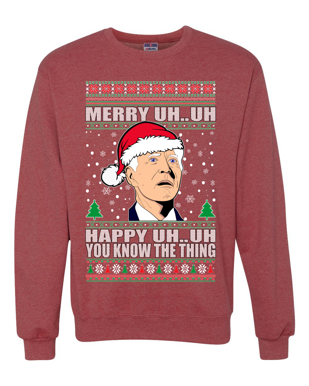 Merry UH UH You Know The Thing Ugly Christmas Sweater Unisex Crewneck Graphic Sweatshirt