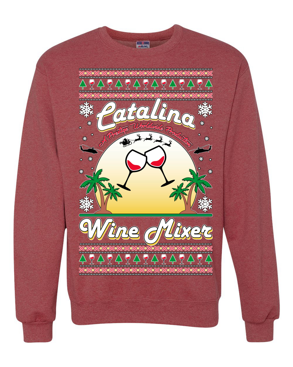 Step Bros Catalina Wine Mixer Xmas Holiday Movie Humor Ugly Christmas Sweater Unisex Crewneck Graphic Sweatshirt