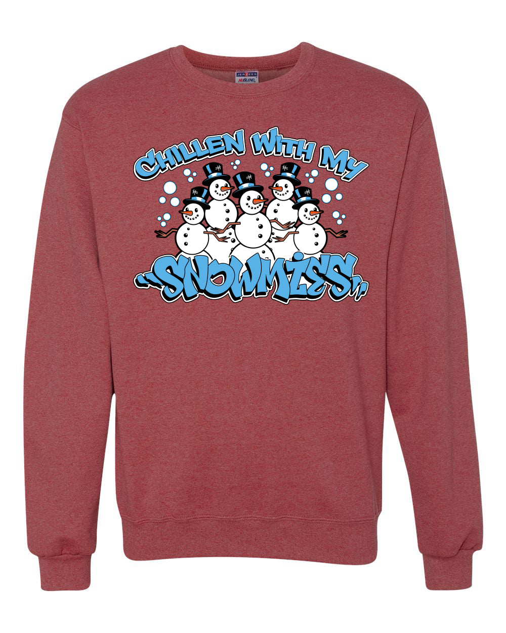 Chillin With My Snowmies Cute Snowman Group Ugly Christmas Sweater Unisex Crewneck Graphic Sweatshirt