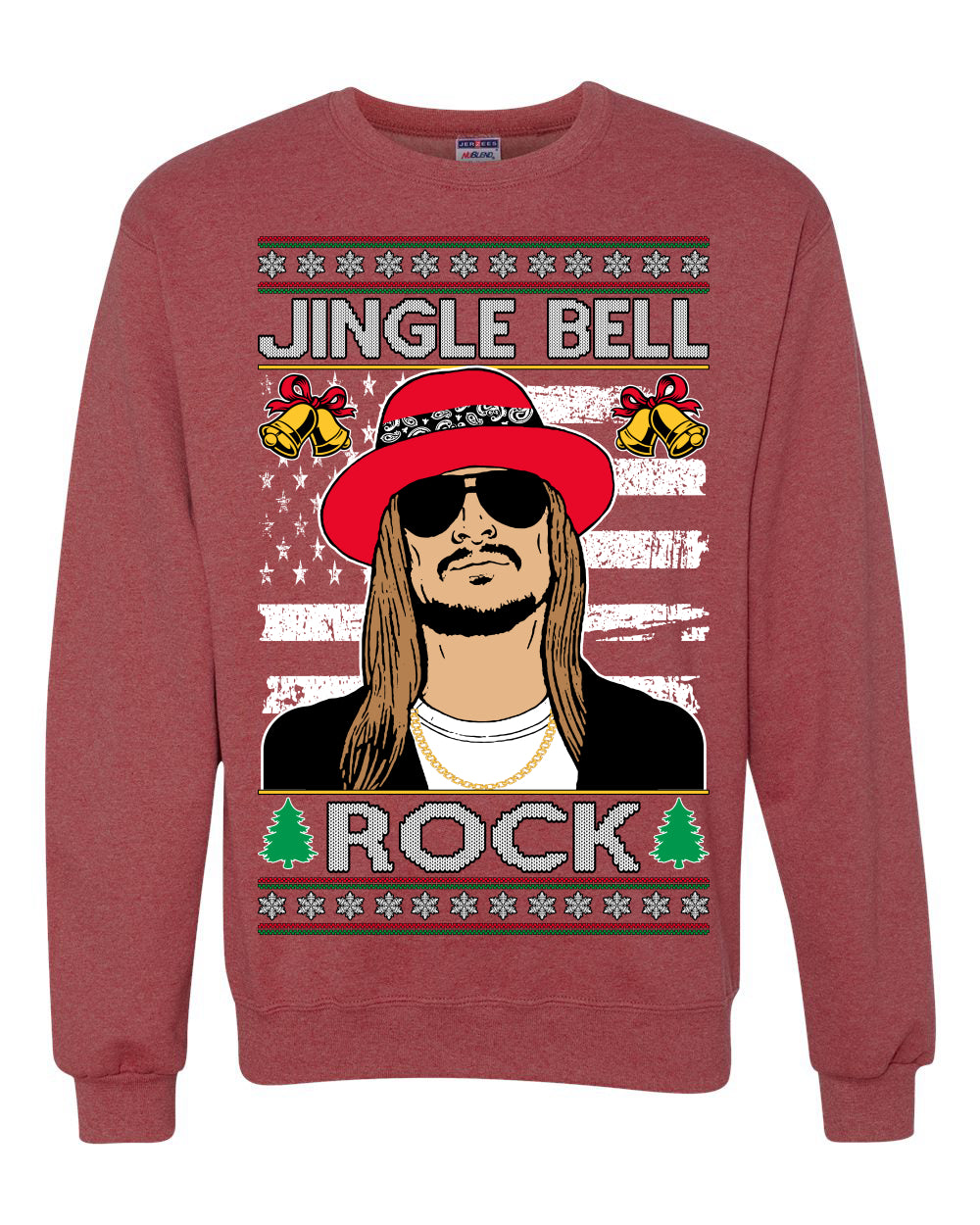 Jingle Bell Rock Kid Rapper Country Music Ugly Christmas Sweater Unisex Crewneck Sweatshirt