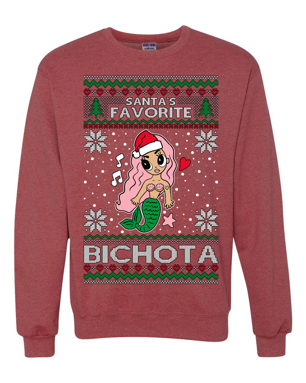 Christmas Karol G Santa's Favorite Bichota Ugly Christmas Sweater Unisex Crewneck Sweatshirt