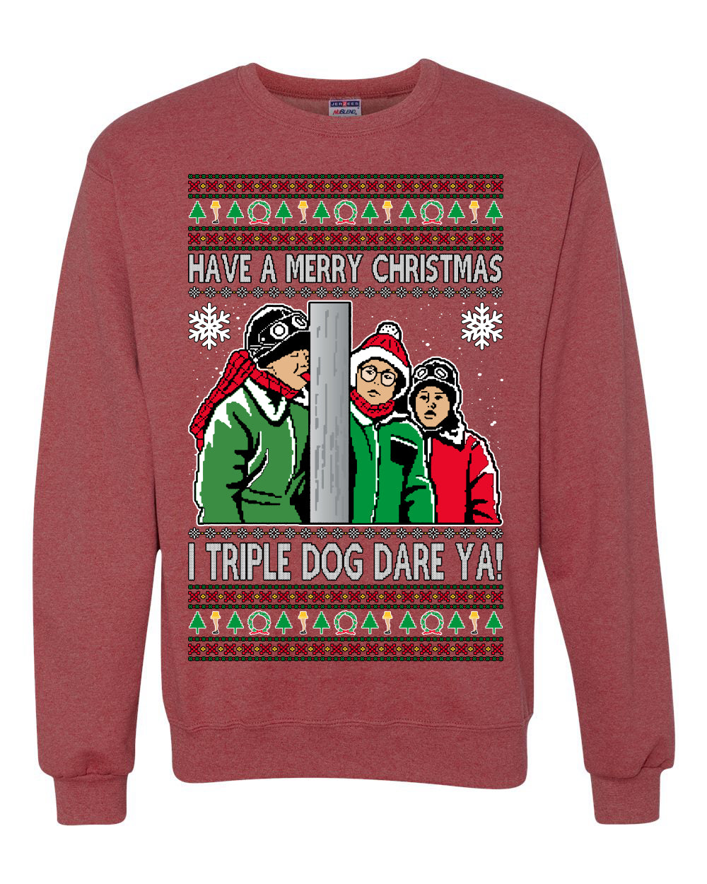 I Triple Dog Dare Ya Merry Story Ugly Christmas Sweater Unisex Crewneck Sweatshirt