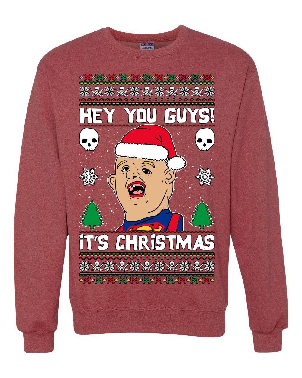 Hey You Guys! It's Sloth Never Say Die Ugly Christmas Sweater Unisex Crewneck Sweatshirt