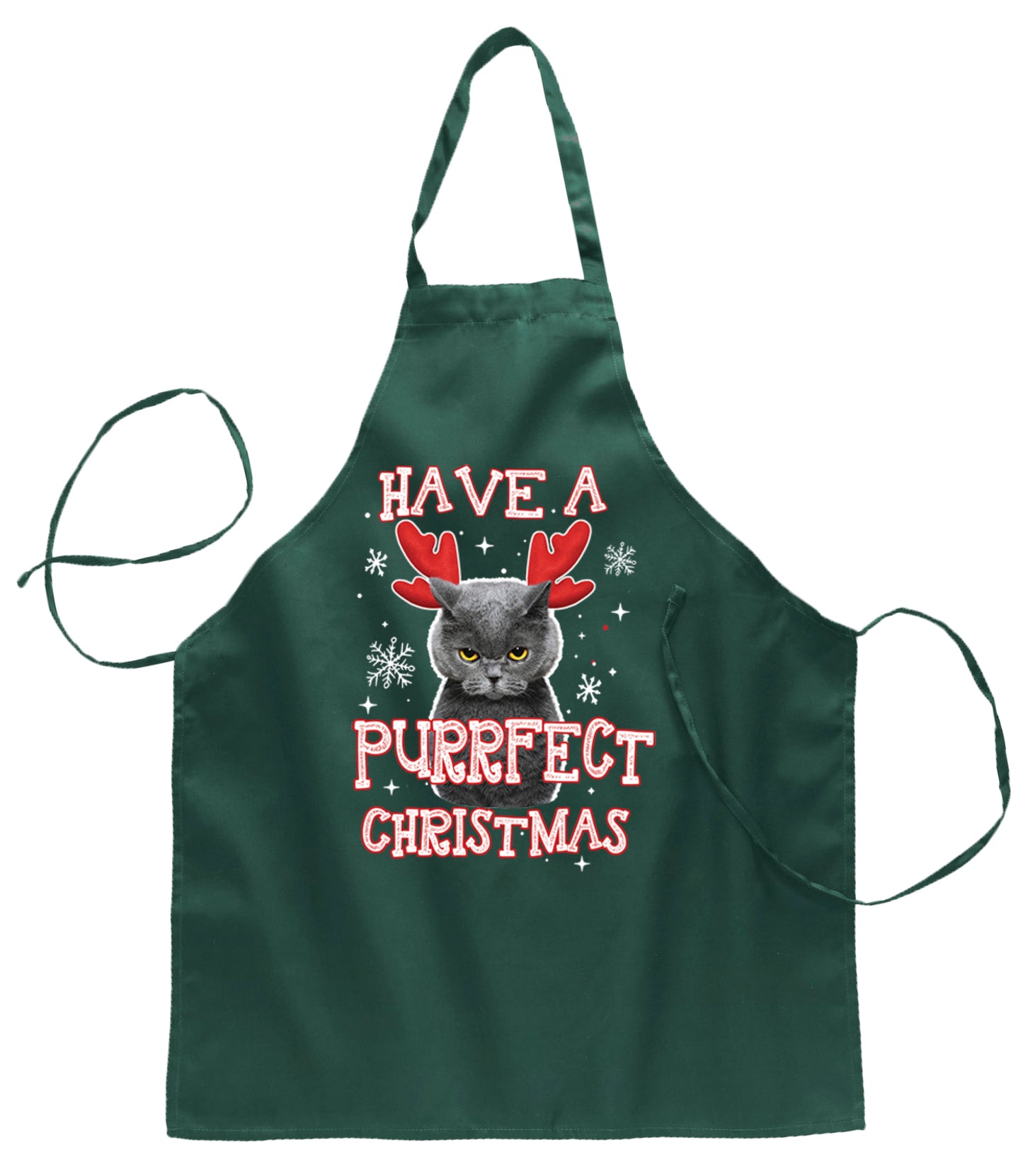 Ugly Ugly Christmas Have A Purrfect Ugly Christmas Sweater Ugly Christmas Butcher Graphic Apron for Kitchen BBQ Grilling Cooking