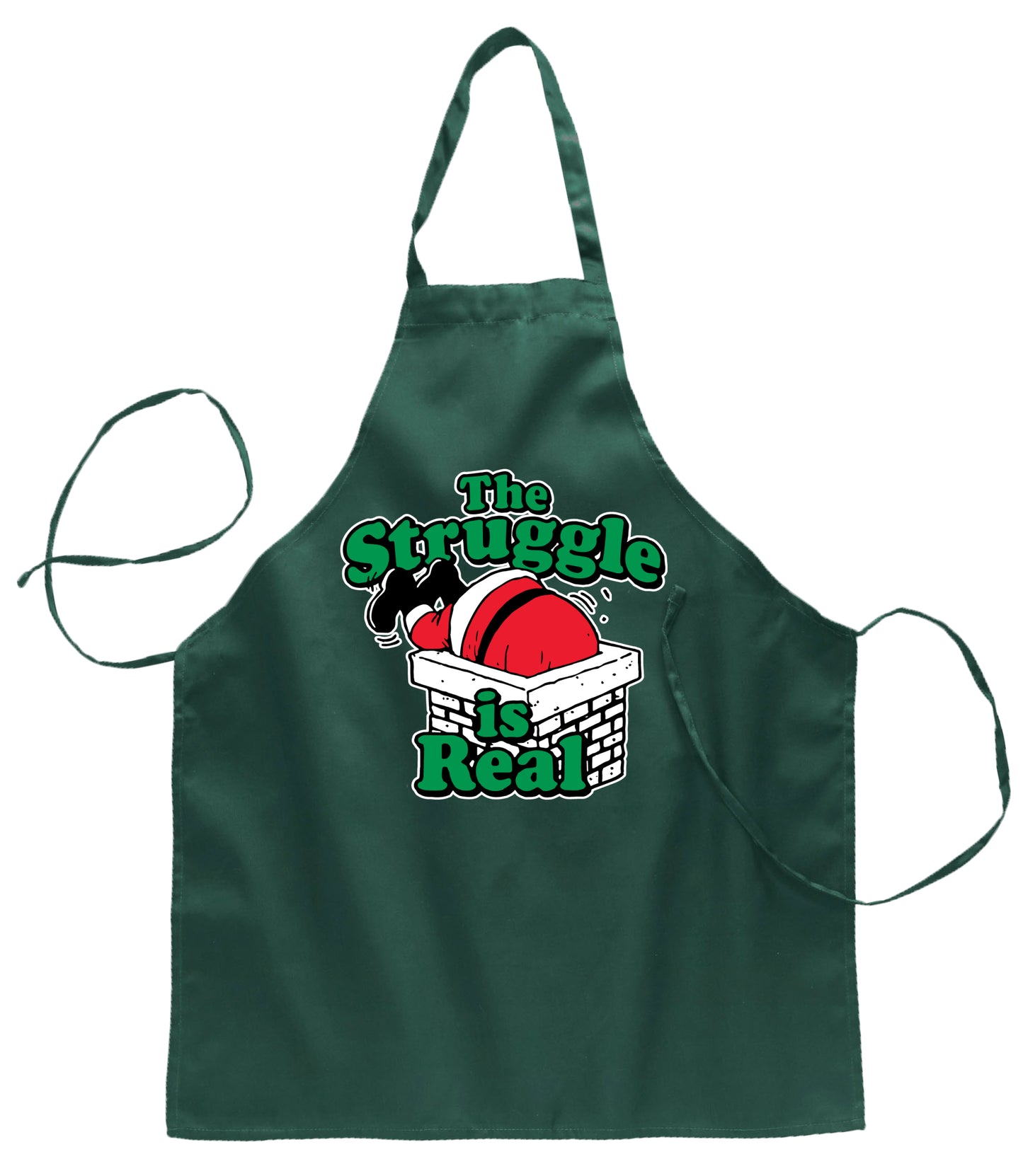 The Struggle is Real Xmas Christmas Ugly Christmas Sweater Ugly Christmas Butcher Graphic Apron for Kitchen BBQ Grilling Cooking