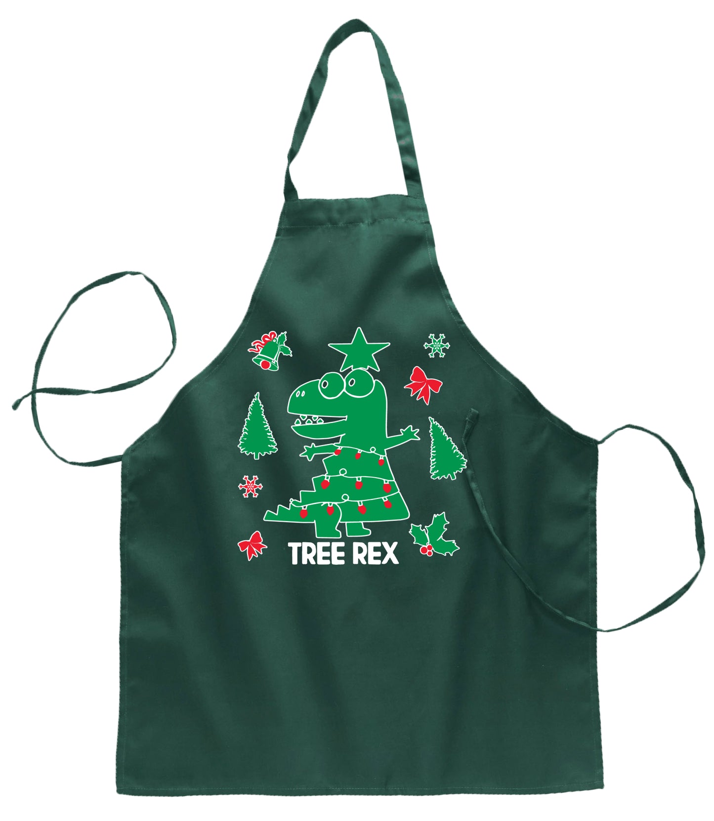 Christmas Trex Tree Rex Christmas Ugly Christmas Sweater Ugly Christmas Butcher Graphic Apron for Kitchen BBQ Grilling Cooking