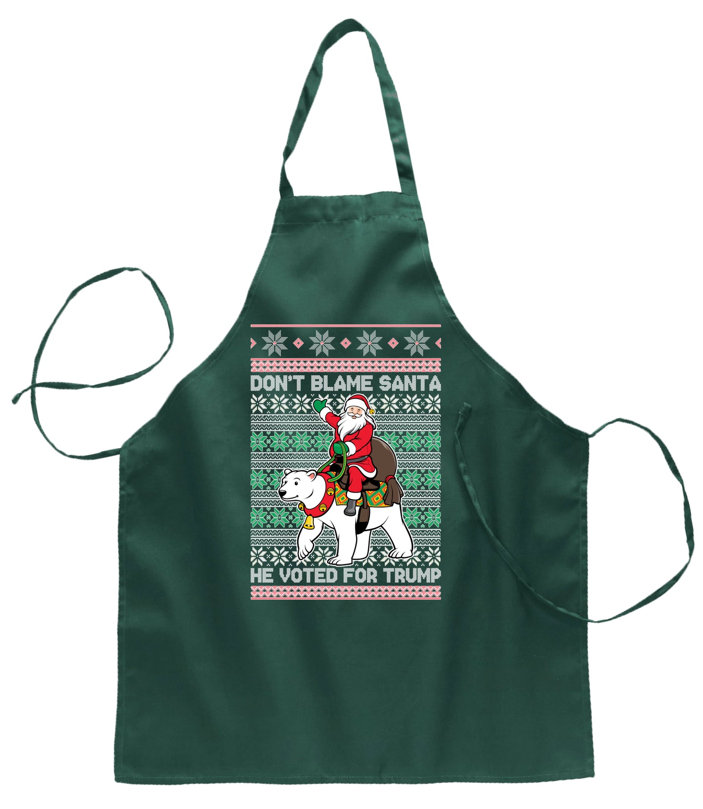 Don't Blame Santa He Voted for Trump Ugly Christmas Sweater Ugly Christmas Butcher Graphic Apron for Kitchen BBQ Grilling Cooking