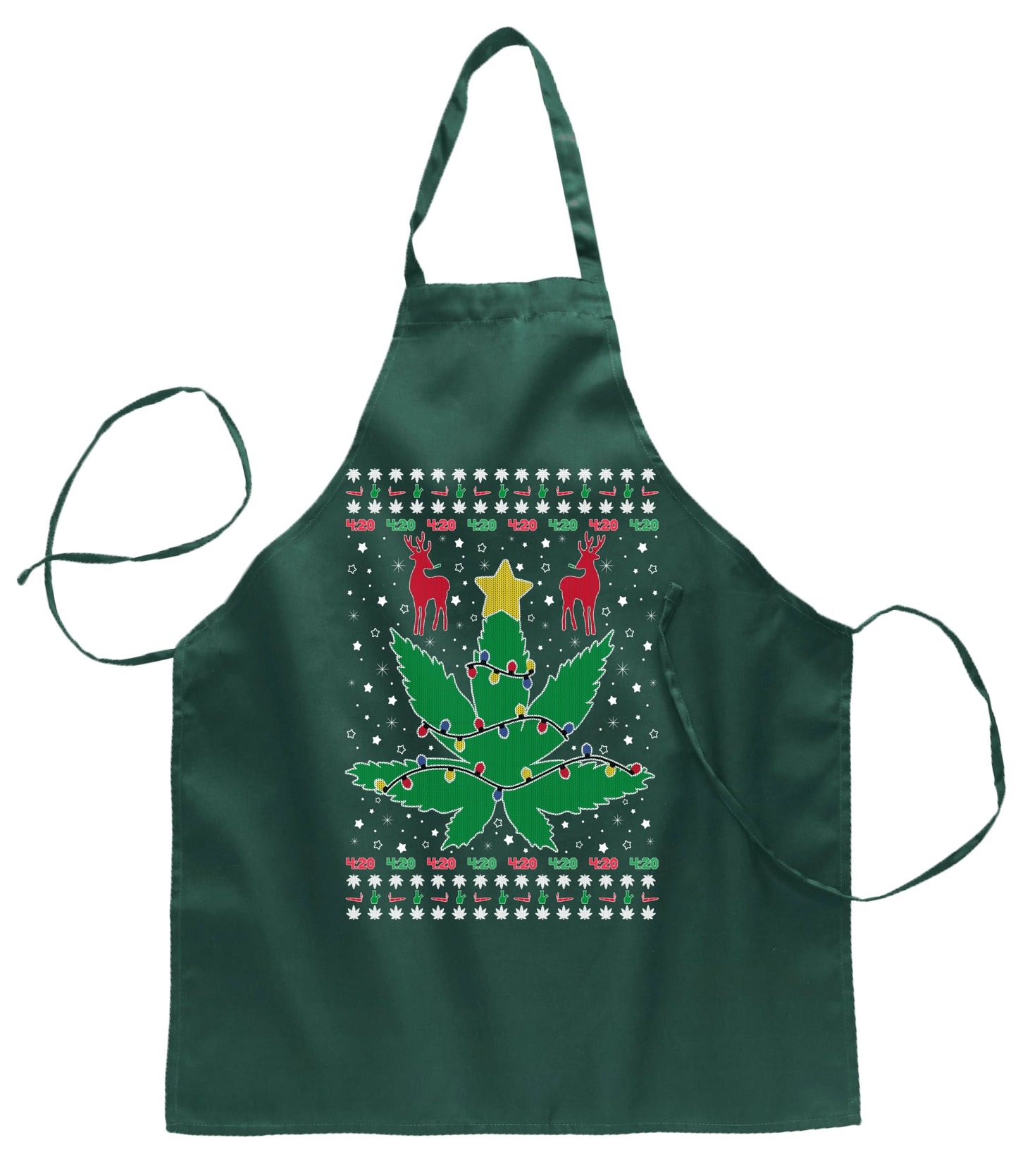 Ugly Ugly Christmas Christmas Weed Ugly Christmas Sweater Ugly Christmas Butcher Graphic Apron for Kitchen BBQ Grilling Cooking