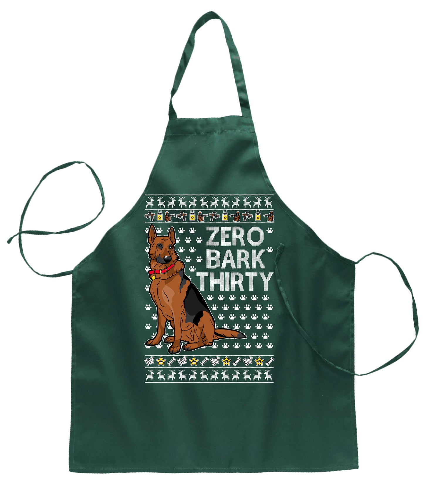 Zero Bark Thirty Ugly Christmas Sweater Ugly Christmas Butcher Graphic Apron for Kitchen BBQ Grilling Cooking
