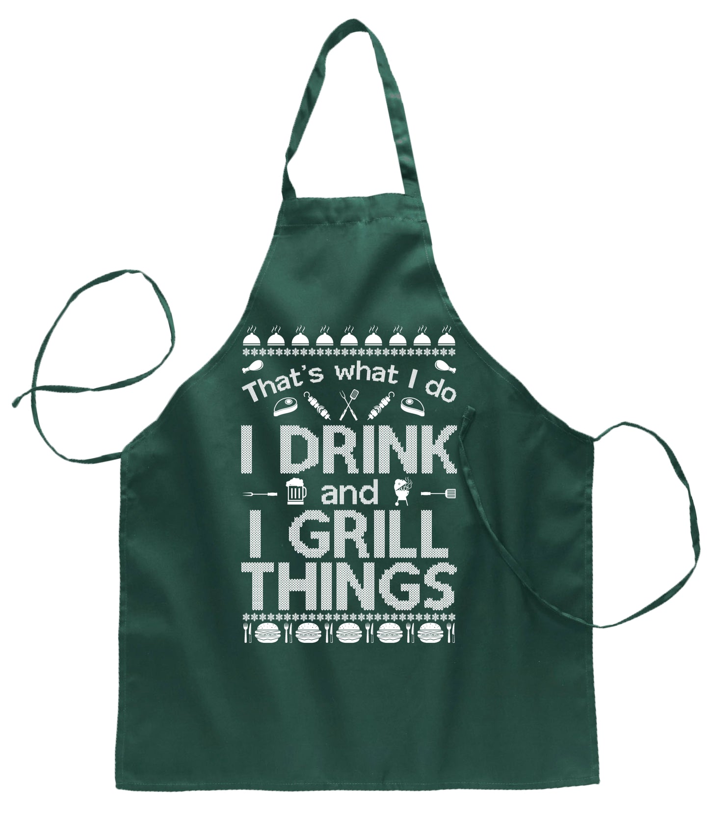 Ugly Ugly Christmas I Drink and I Grill Things Christmas Ugly Christmas Sweater Ugly Christmas Butcher Graphic Apron for Kitchen BBQ Grilling Cooking