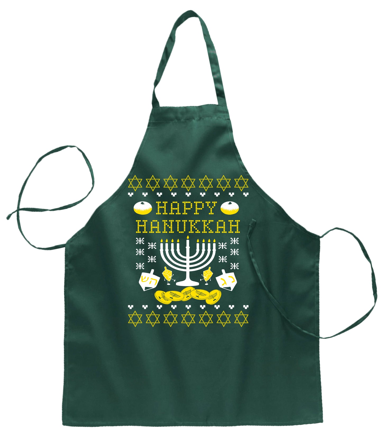 Ugly Ugly Christmas Happy Hanukkah Ugly Christmas Sweater Ugly Christmas Butcher Graphic Apron for Kitchen BBQ Grilling Cooking