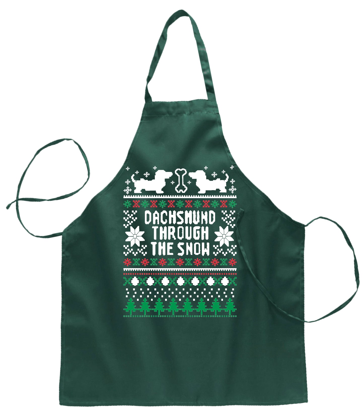 Ugly Ugly Christmas Daschund Through The Snow Christmas Ugly Christmas Sweater Ugly Christmas Butcher Graphic Apron for Kitchen BBQ Grilling Cooking