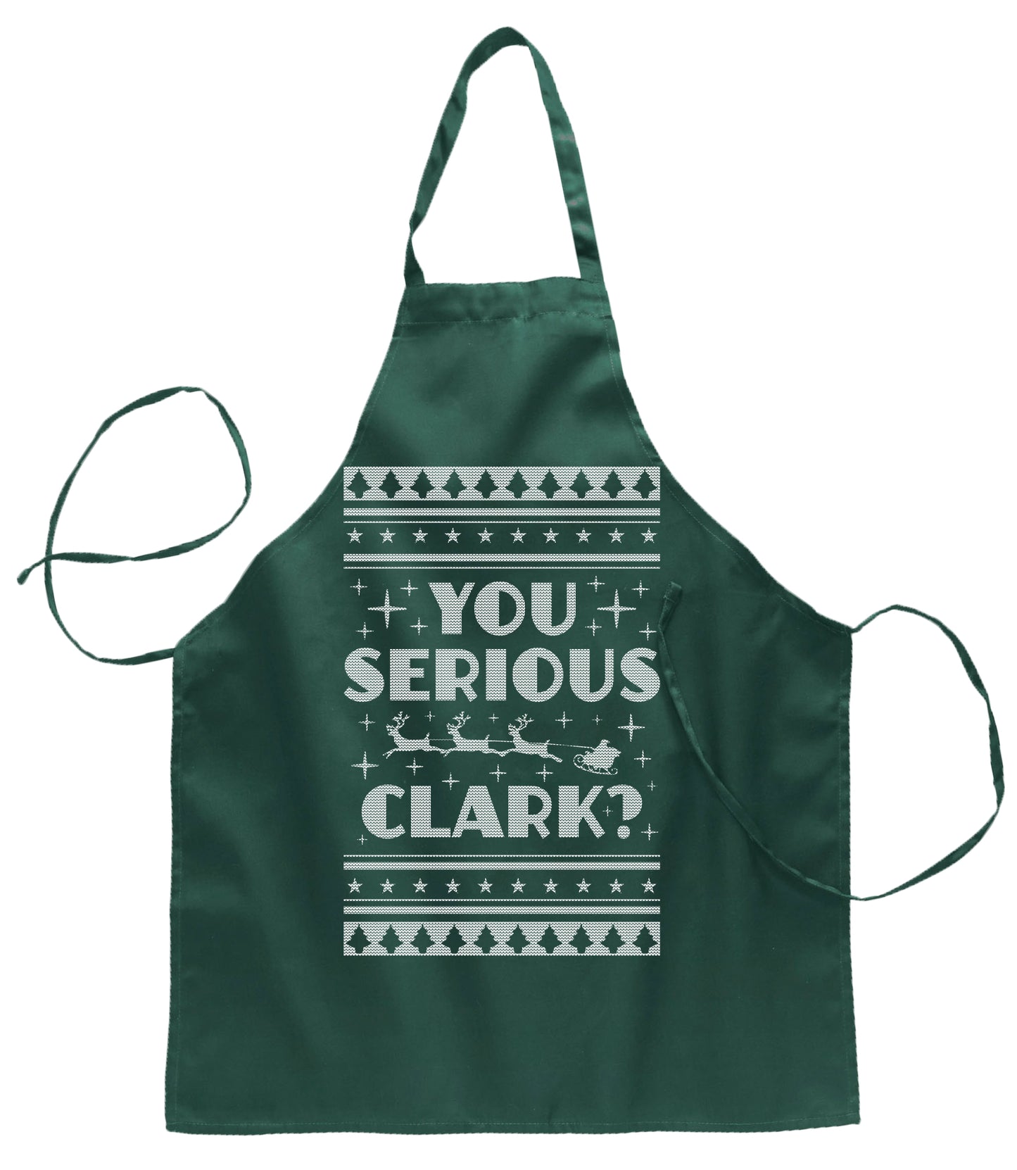 You Serious Clark Movie Christmas Ugly Christmas Sweater Ugly Christmas Butcher Graphic Apron for Kitchen BBQ Grilling Cooking
