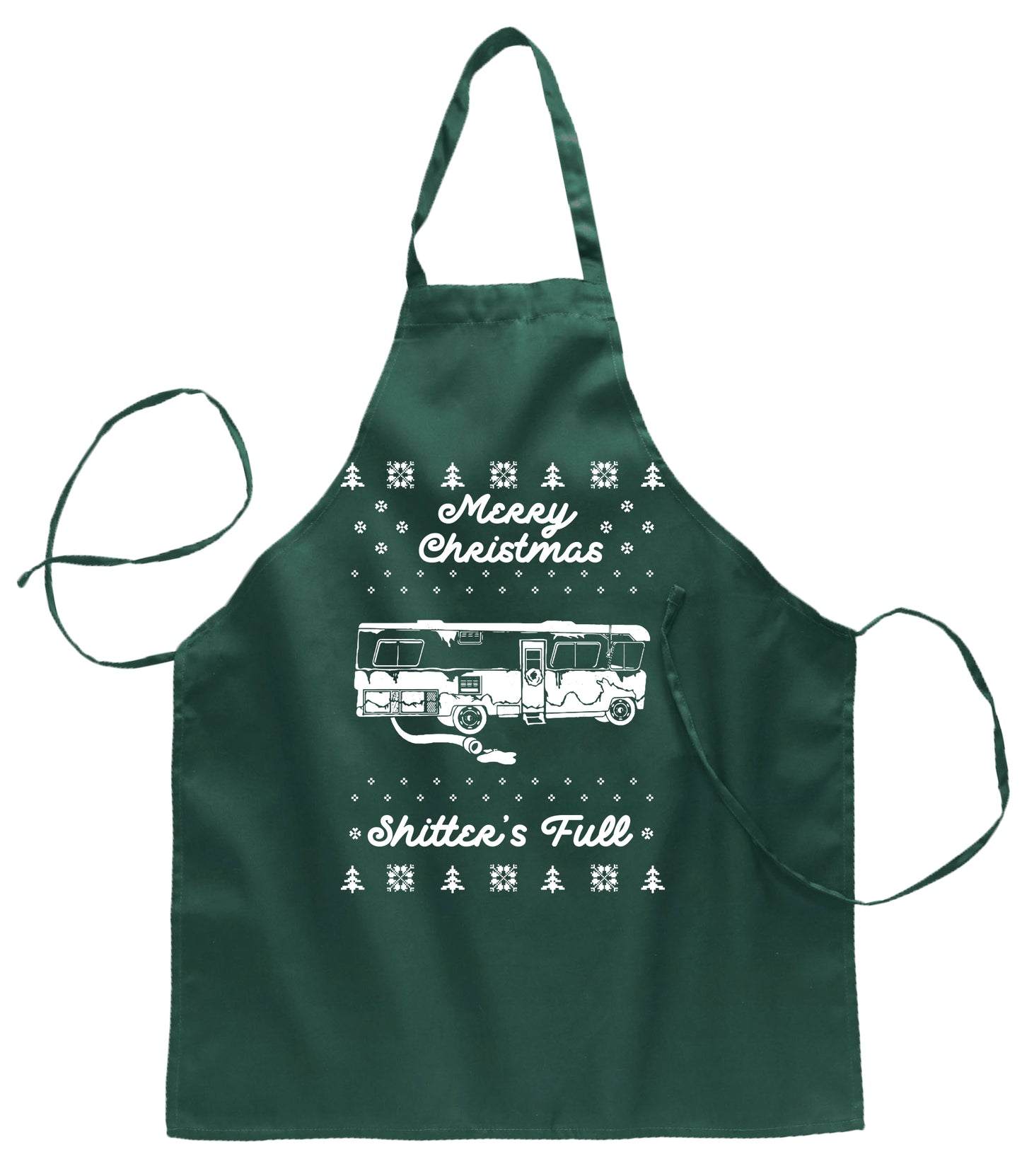 Ugly Ugly Christmas Merry Christmas Shitter's Full Ugly Christmas Sweater Ugly Christmas Butcher Graphic Apron for Kitchen BBQ Grilling Cooking