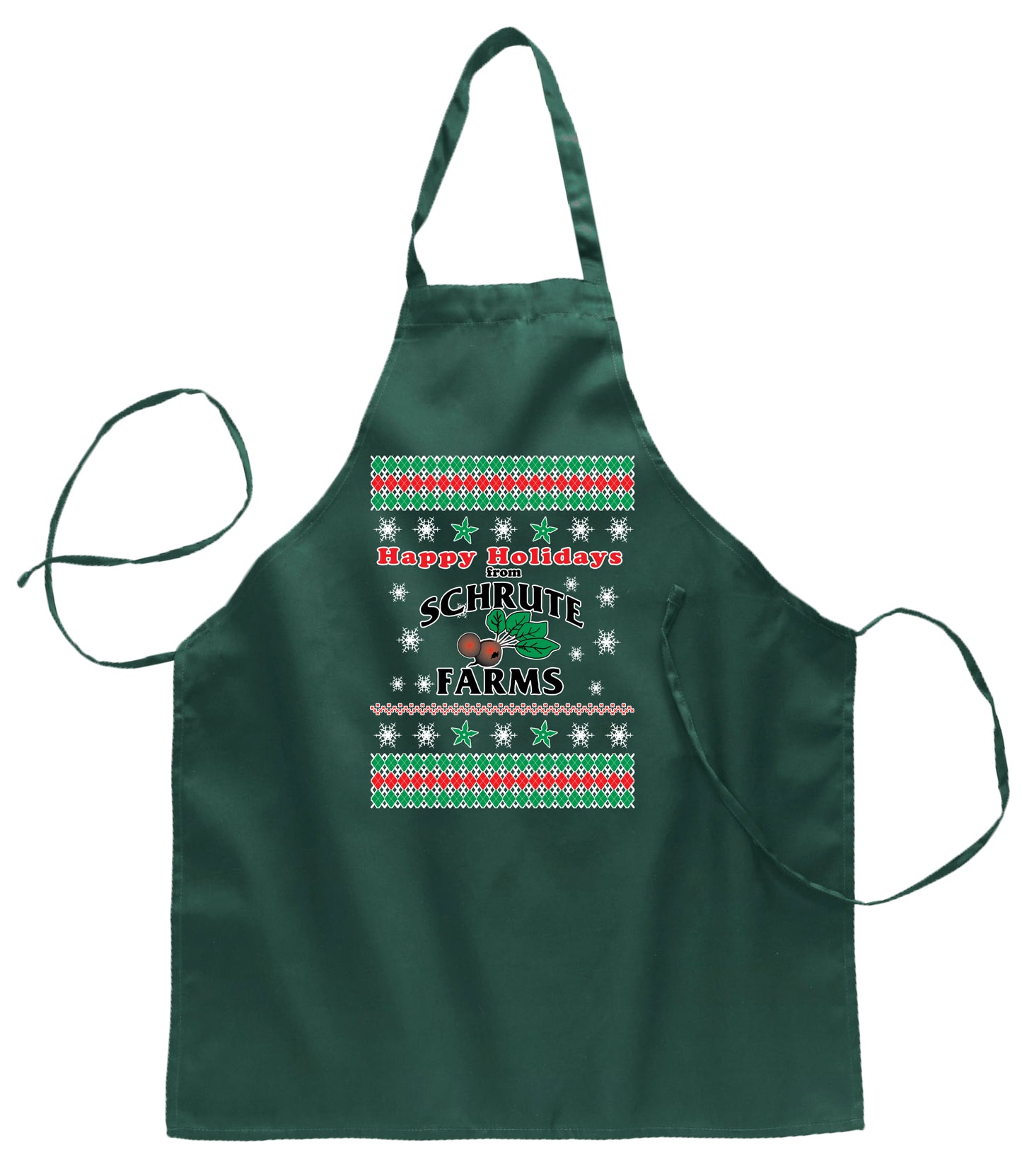 Ugly Ugly Christmas Happy Holidays from Schrute Farms Ugly Christmas Sweater Ugly Christmas Butcher Graphic Apron for Kitchen BBQ Grilling Cooking