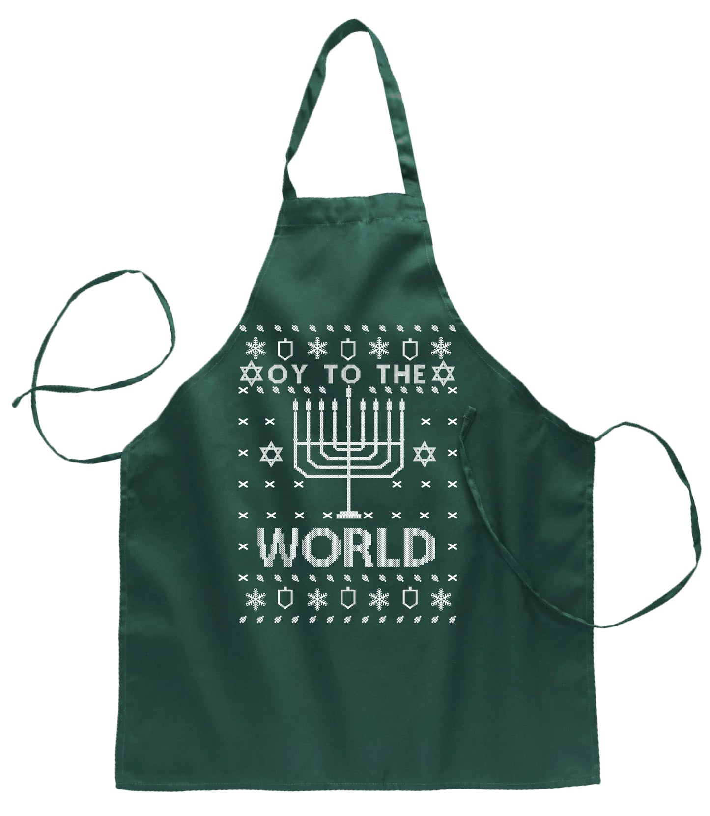 Oy to The World Ugly Christmas Sweater Ugly Christmas Butcher Graphic Apron for Kitchen BBQ Grilling Cooking