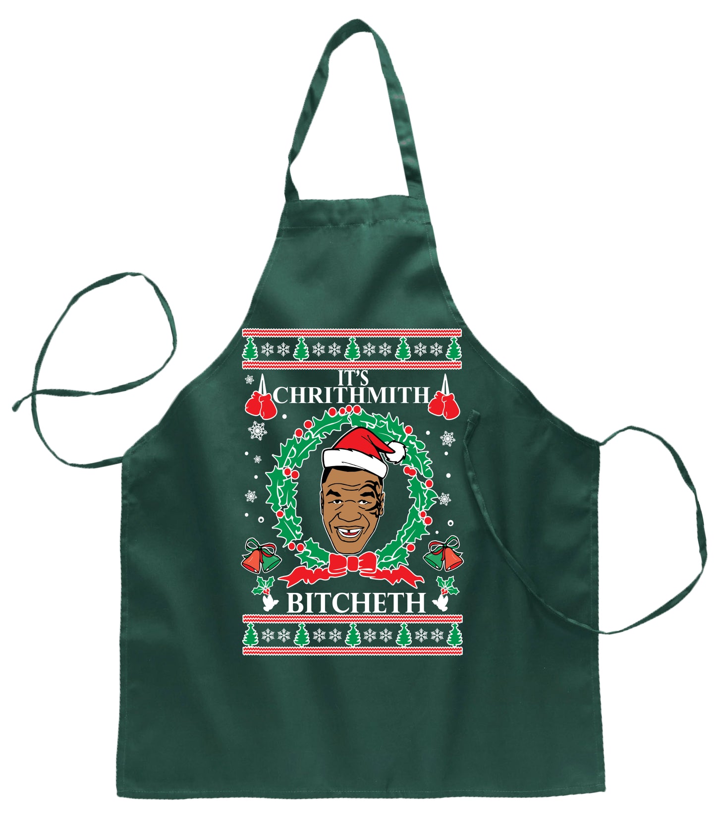 Ugly Ugly Christmas It's Chrithmith Bitcheth Ugly Christmas Sweater Ugly Christmas Butcher Graphic Apron for Kitchen BBQ Grilling Cooking