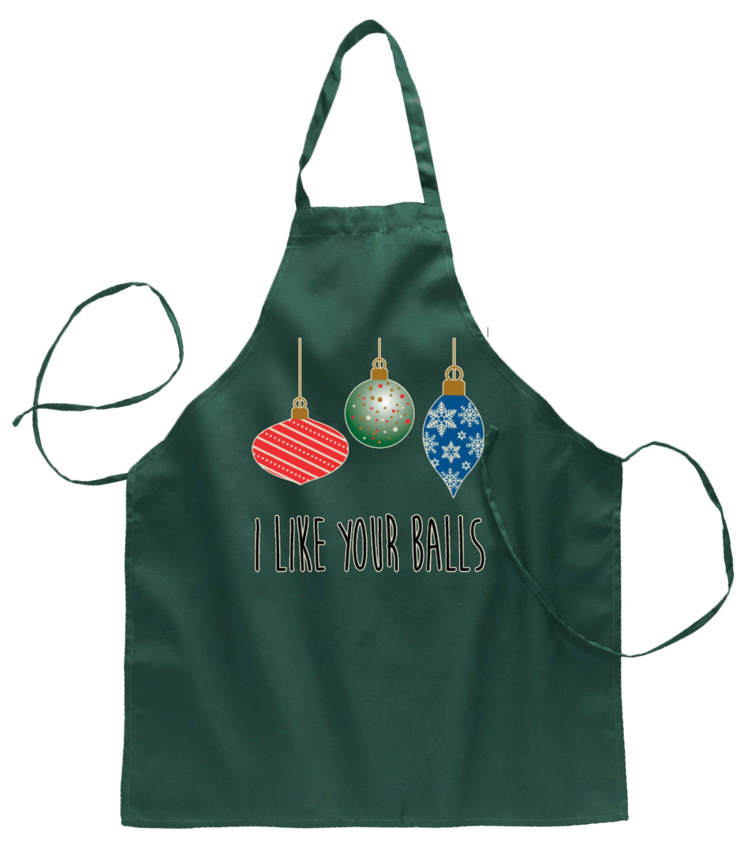 I Like Your Balls Ugly Christmas Sweater Ugly Christmas Butcher Graphic Apron for Kitchen BBQ Grilling Cooking