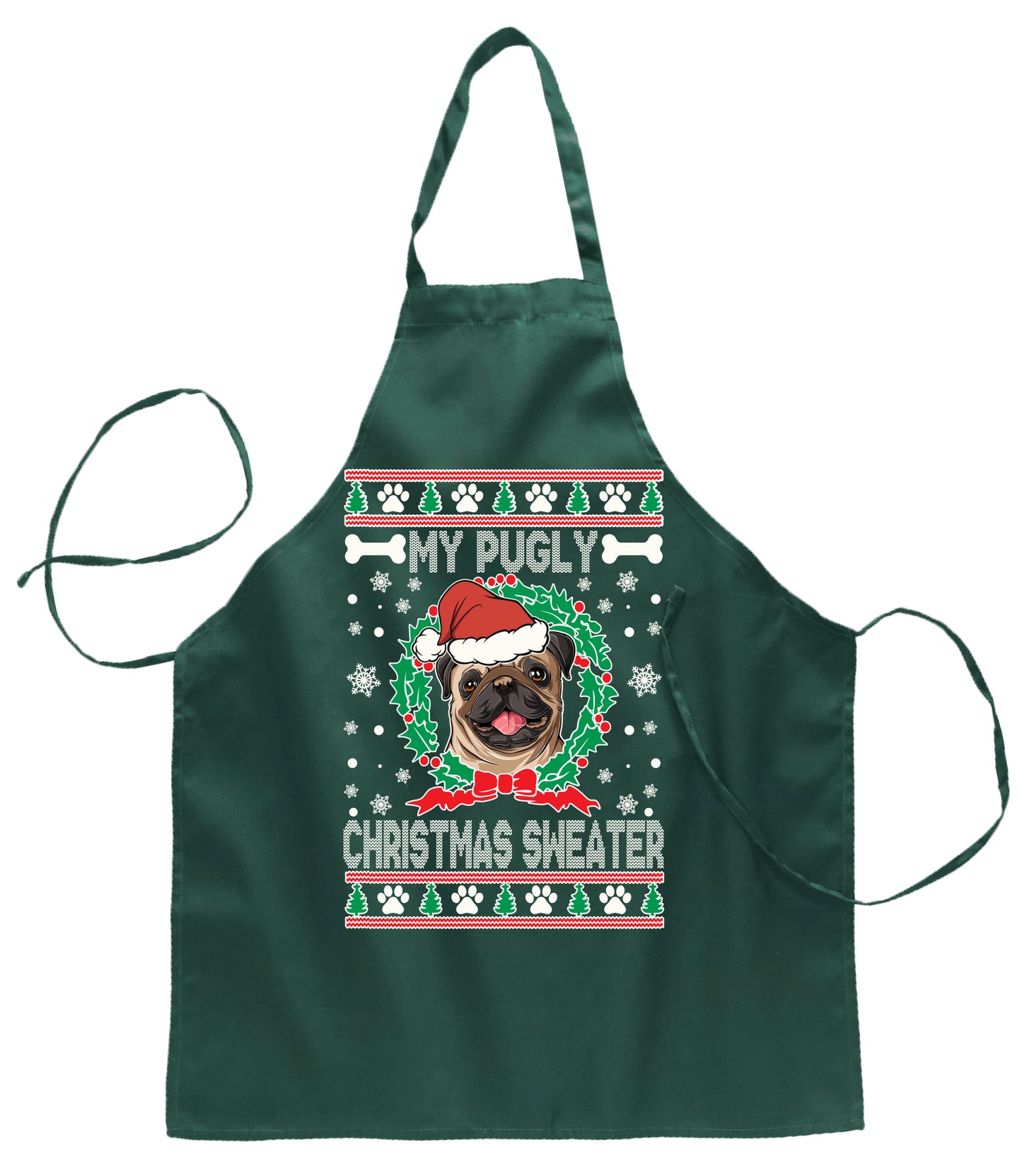 Ugly Ugly Christmas My Pugly Christmas Sweater Ugly Christmas Sweater Ugly Christmas Butcher Graphic Apron for Kitchen BBQ Grilling Cooking