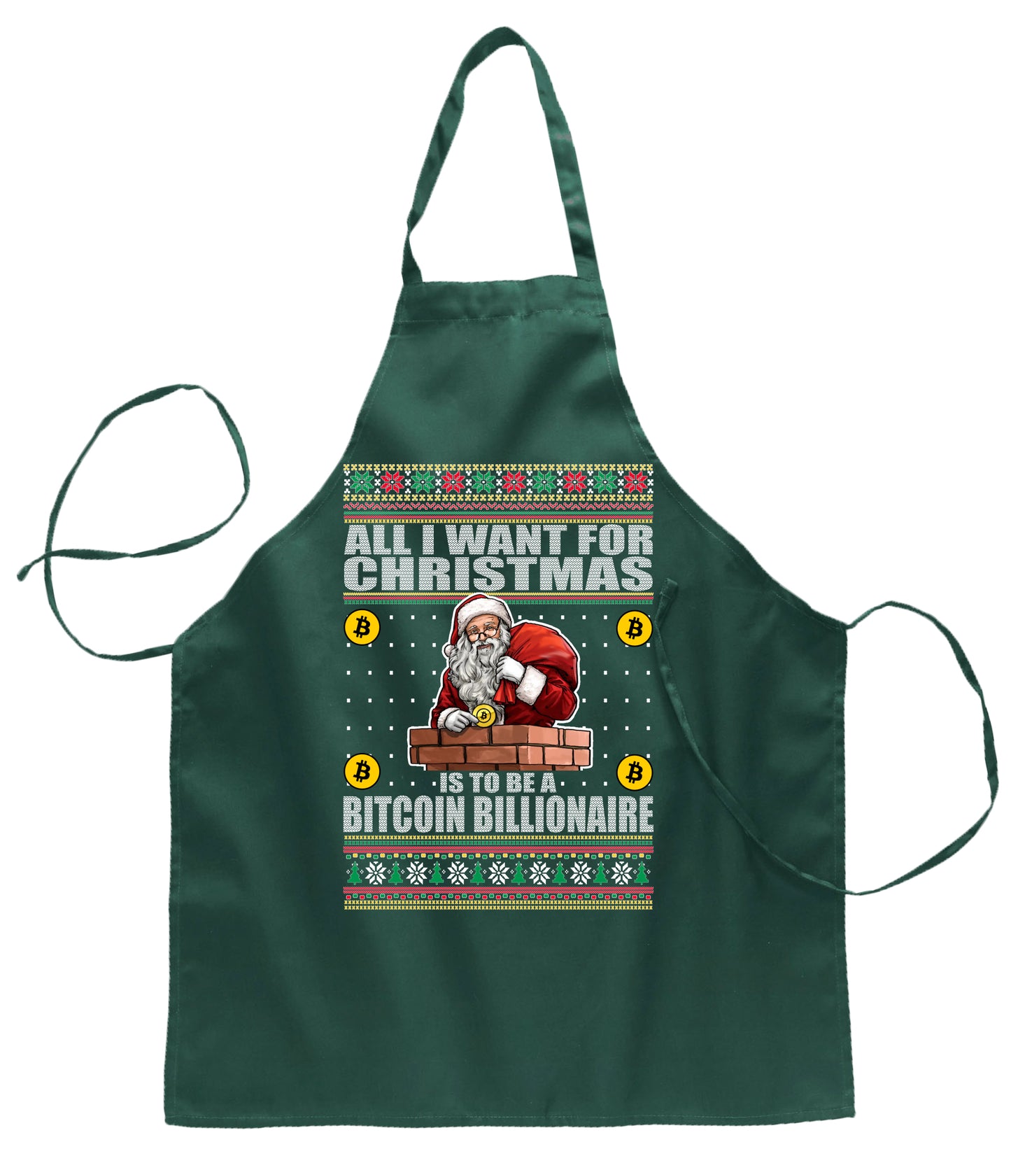 Ugly Ugly Christmas Bitcoin Billionaire for Christmas Sweater Ugly Christmas Sweater Ugly Christmas Butcher Graphic Apron for Kitchen BBQ Grilling Cooking