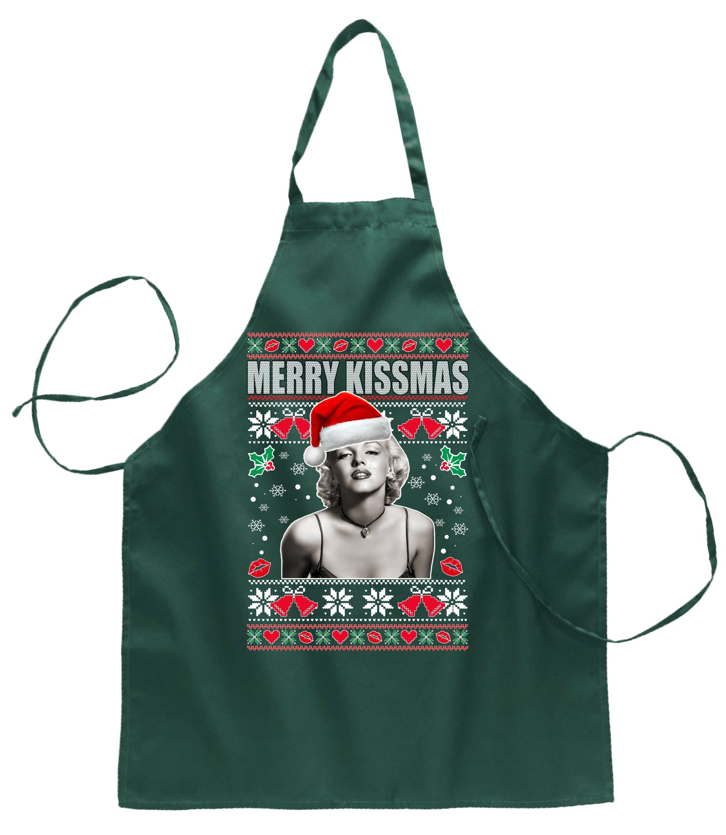Ugly Ugly Christmas Merry Kissmas Ugly Christmas Sweater Ugly Christmas Butcher Graphic Apron for Kitchen BBQ Grilling Cooking
