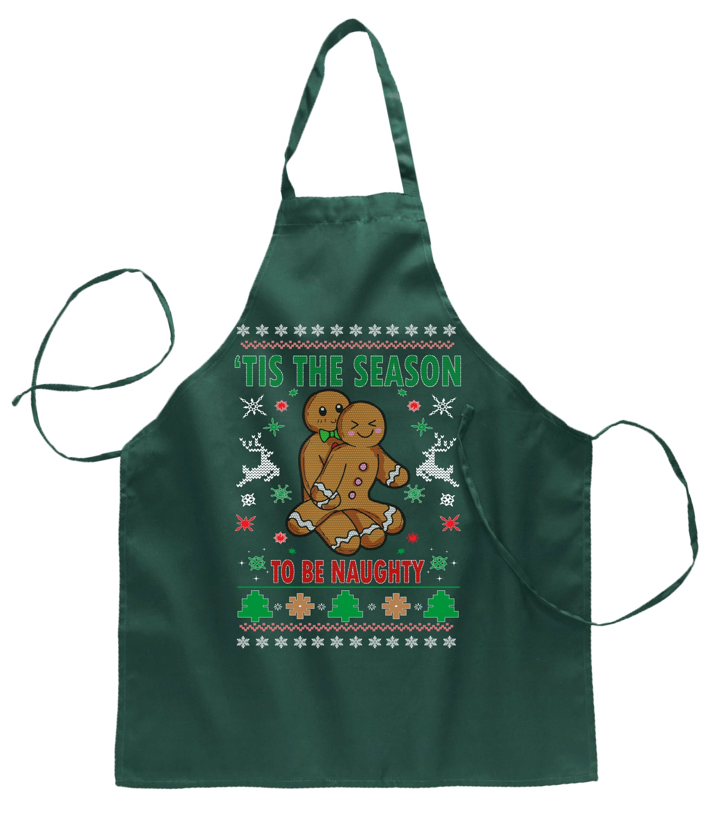 Tis' The Season to Be Naughty Ugly Christmas Sweater Ugly Christmas Butcher Graphic Apron for Kitchen BBQ Grilling Cooking
