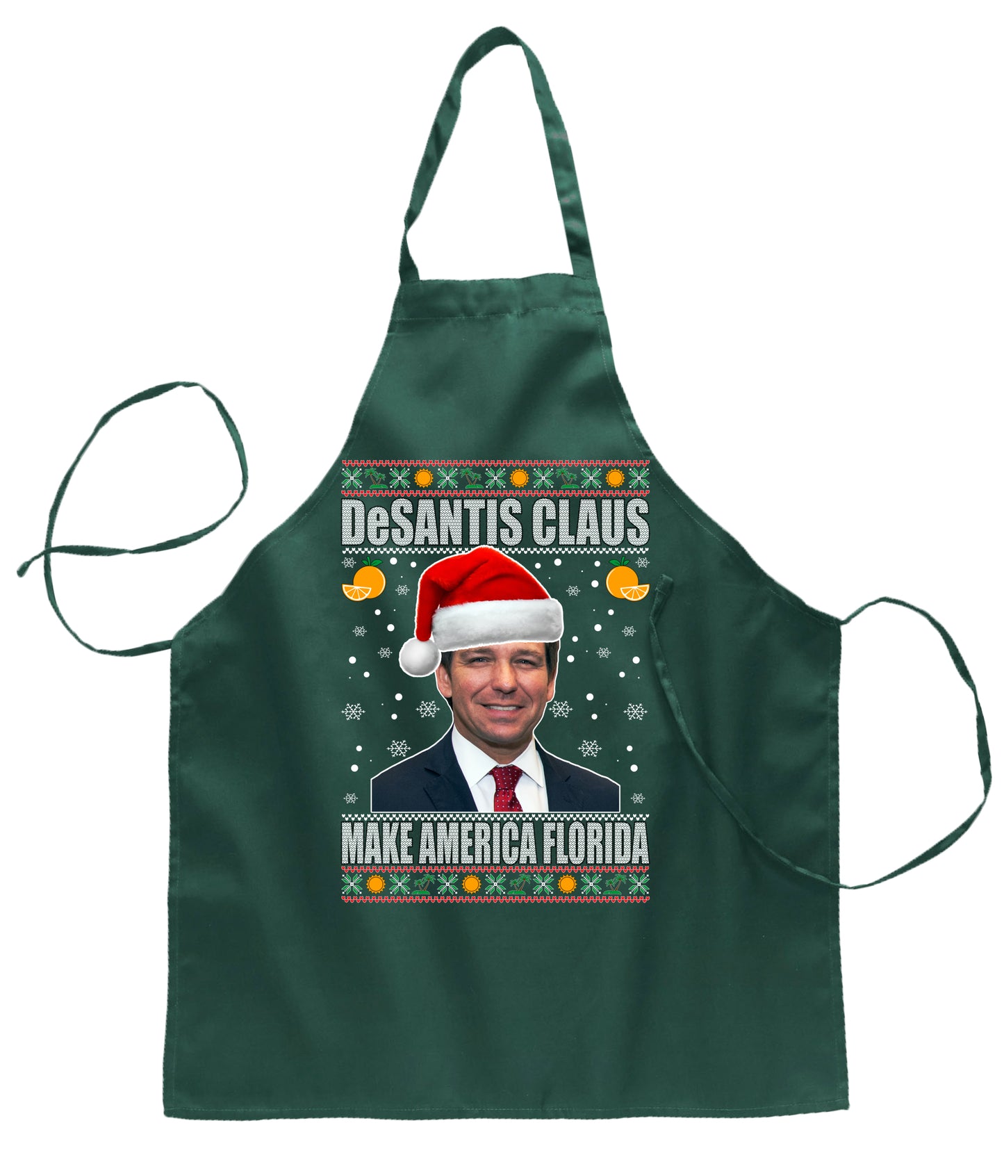 Ugly Ugly Christmas Desantis Claus Ugly Christmas Sweater Ugly Christmas Butcher Graphic Apron for Kitchen BBQ Grilling Cooking