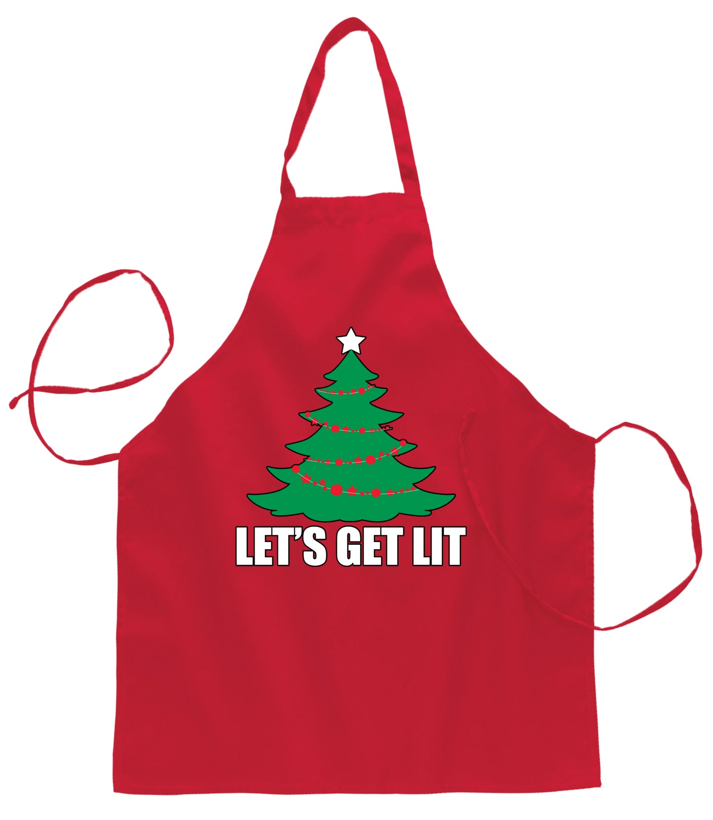 Ugly Ugly Christmas Lets Get Lit Xmas Tree Christmas Ugly Christmas Sweater Ugly Christmas Butcher Graphic Apron for Kitchen BBQ Grilling Cooking