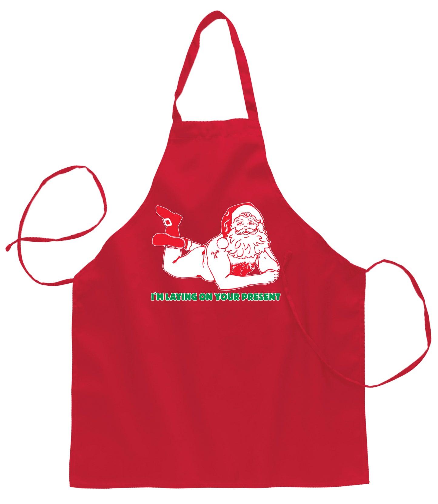 Sexy Santa Im Laying on Your Present Christmas Ugly Christmas Sweater Ugly Christmas Butcher Graphic Apron for Kitchen BBQ Grilling Cooking
