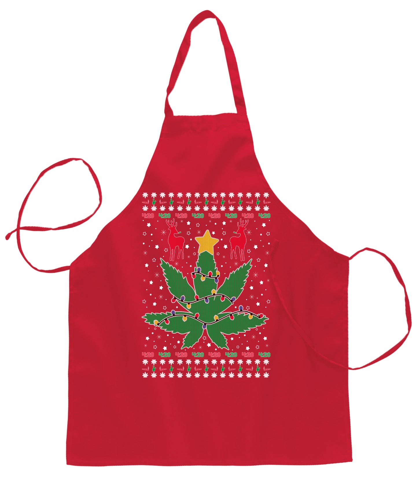 Ugly Ugly Christmas Christmas Weed Ugly Christmas Sweater Ugly Christmas Butcher Graphic Apron for Kitchen BBQ Grilling Cooking