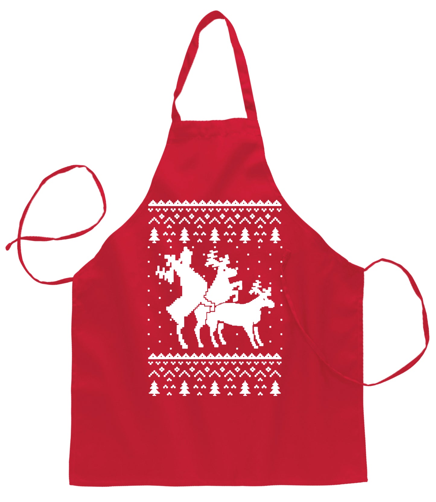 Ugly Ugly Christmas Reindeer Fucks Ugly Christmas Sweater Ugly Christmas Butcher Graphic Apron for Kitchen BBQ Grilling Cooking