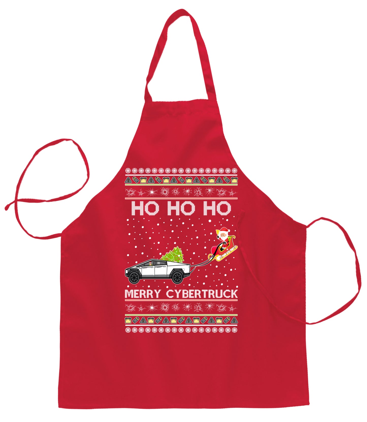 Ugly Ugly Christmas Ho Ho Ho Merry Cybertruck Ugly Christmas Sweater Ugly Christmas Butcher Graphic Apron for Kitchen BBQ Grilling Cooking