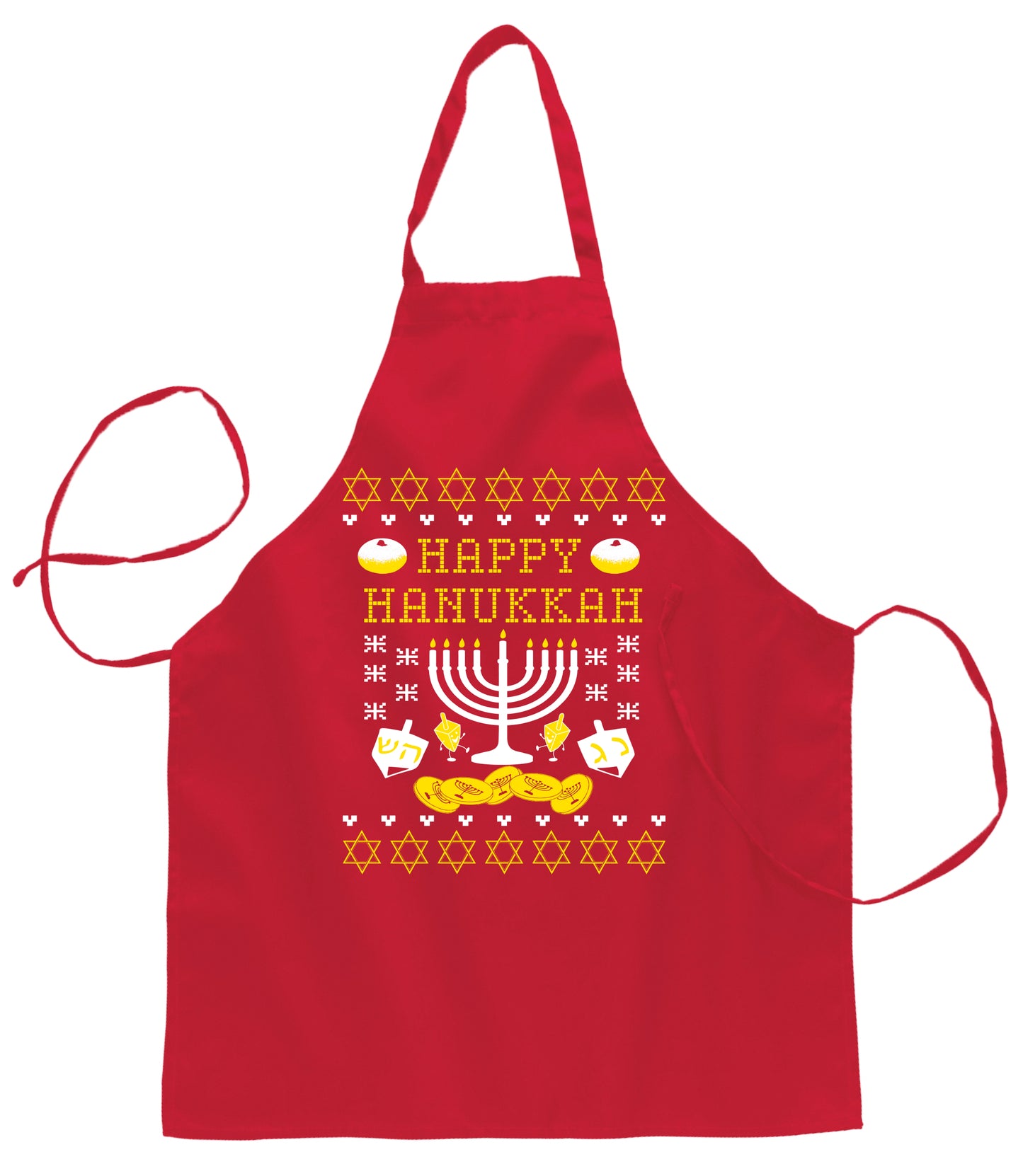 Ugly Ugly Christmas Happy Hanukkah Ugly Christmas Sweater Ugly Christmas Butcher Graphic Apron for Kitchen BBQ Grilling Cooking