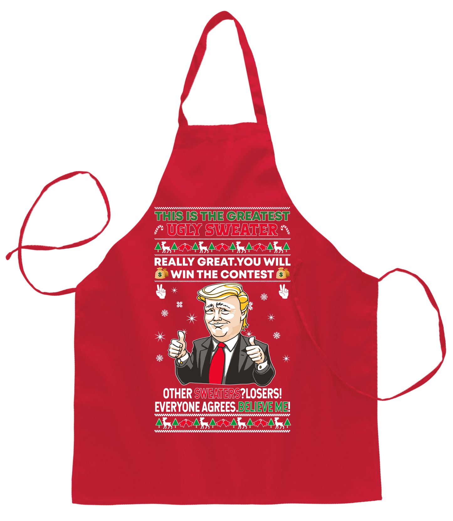 Ugly Ugly Christmas Trump This is The Greatest Ugly Sweater Christmas Ugly Christmas Sweater Ugly Christmas Butcher Graphic Apron for Kitchen BBQ Grilling Cooking
