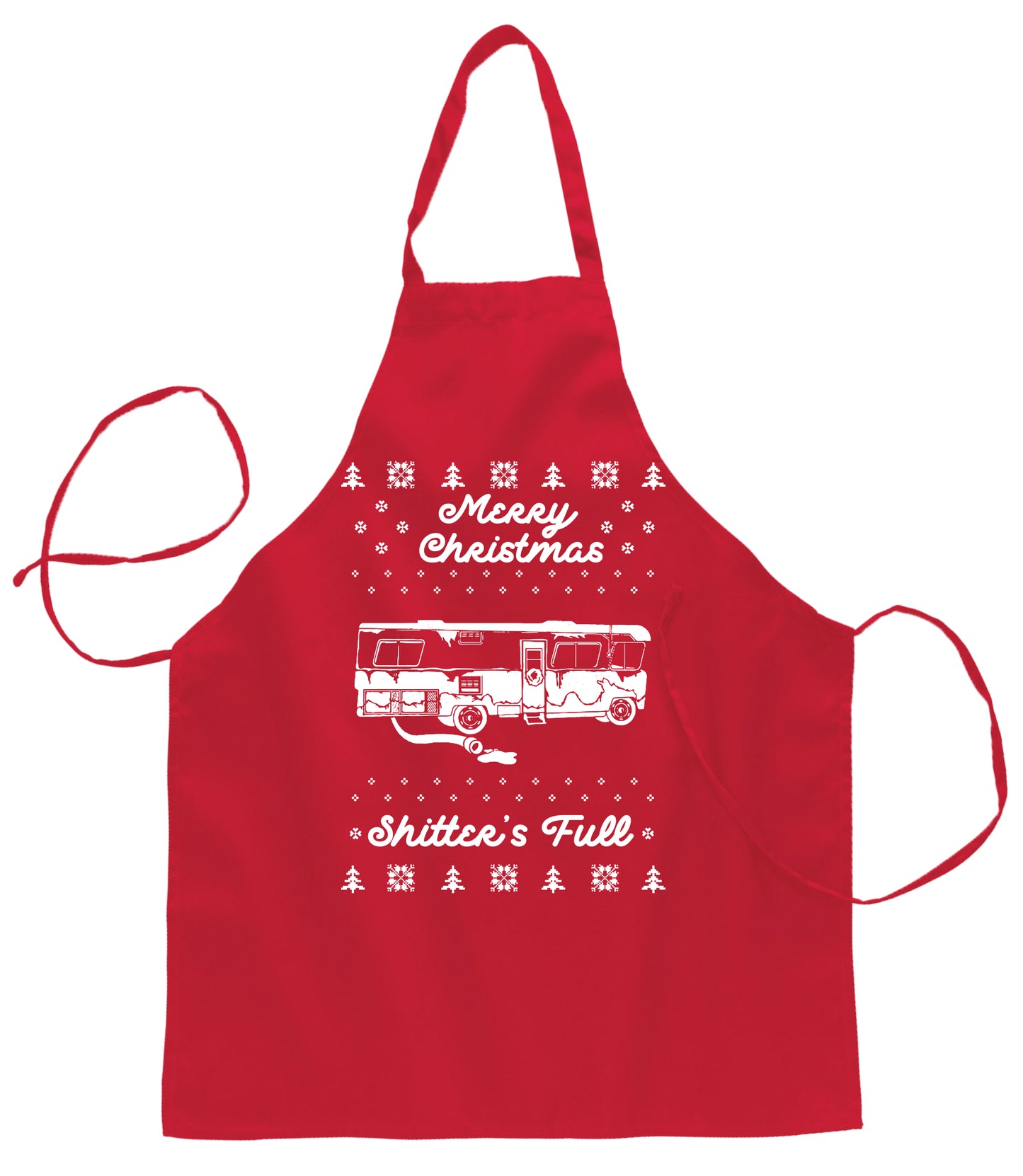Ugly Ugly Christmas Merry Christmas Shitter's Full Ugly Christmas Sweater Ugly Christmas Butcher Graphic Apron for Kitchen BBQ Grilling Cooking