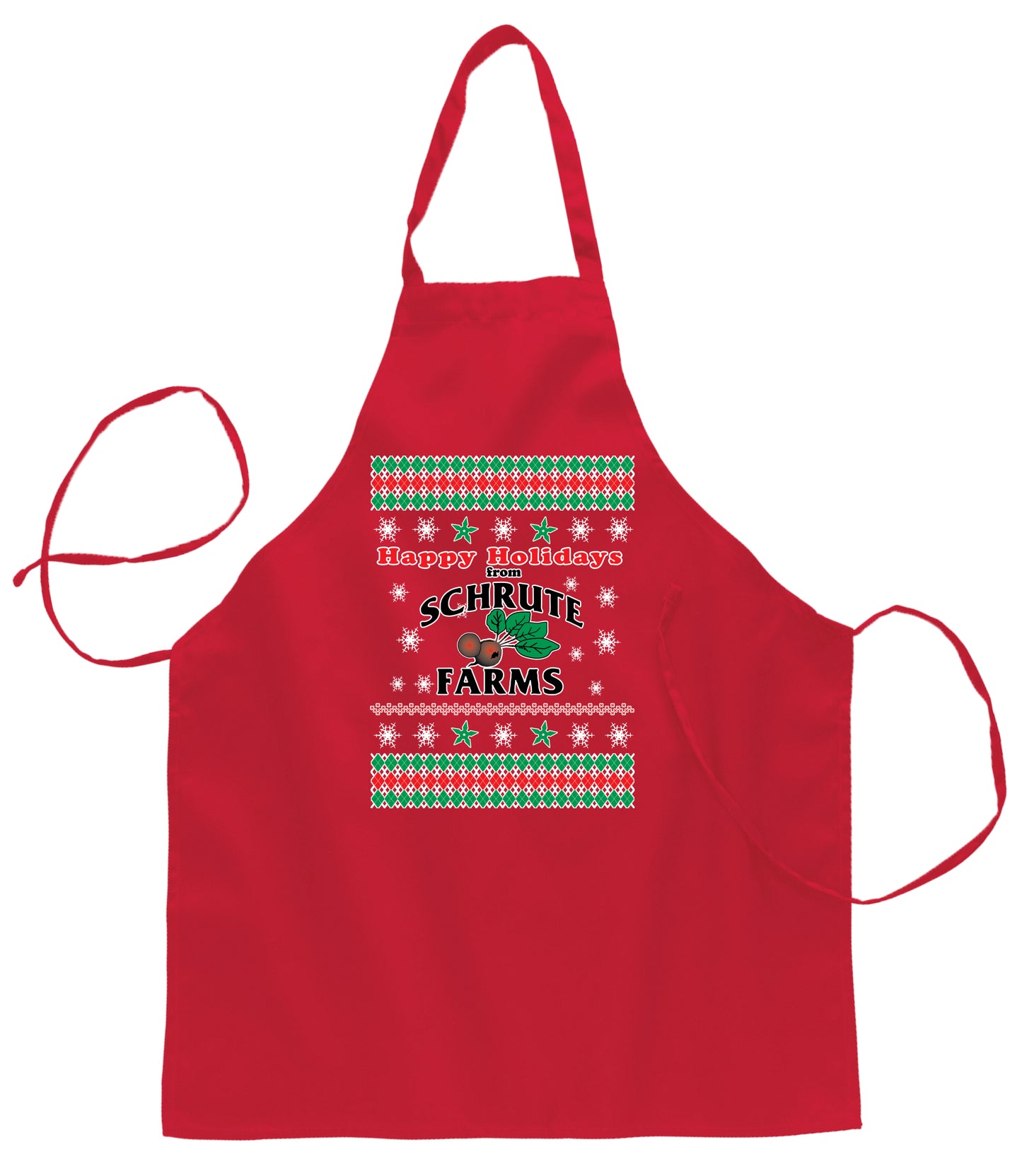 Ugly Ugly Christmas Happy Holidays from Schrute Farms Ugly Christmas Sweater Ugly Christmas Butcher Graphic Apron for Kitchen BBQ Grilling Cooking