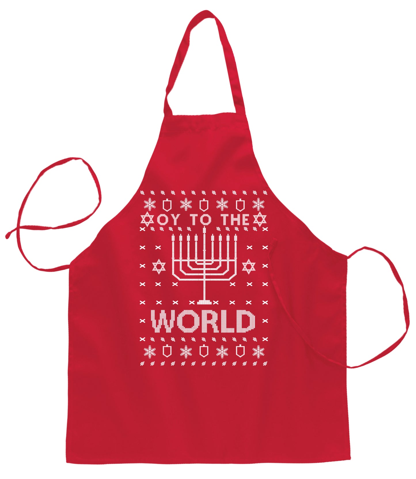 Oy to The World Ugly Christmas Sweater Ugly Christmas Butcher Graphic Apron for Kitchen BBQ Grilling Cooking